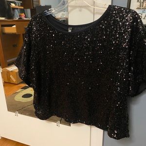 Victoria’s Secret Black sequin crop top